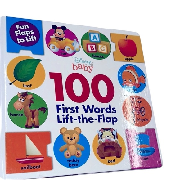 Disney Baby 100 First Words Lift-the-Flap Book - Colorful Learning Fun new - Picture 1 of 11